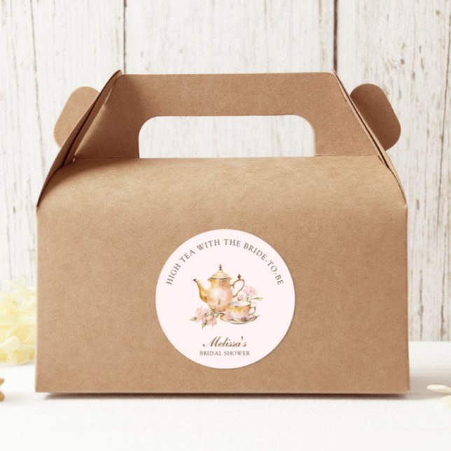 Pegatina Redonda Chocolate y Té Rosa Pastel Dorado Despedida de Sol (Subido por el creador)