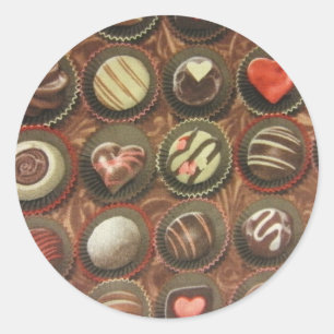 Pegatina Redonda Chocolates y trufas