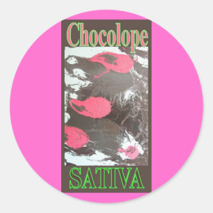 PEGATINA REDONDA CHOCOLOPE SATIVA