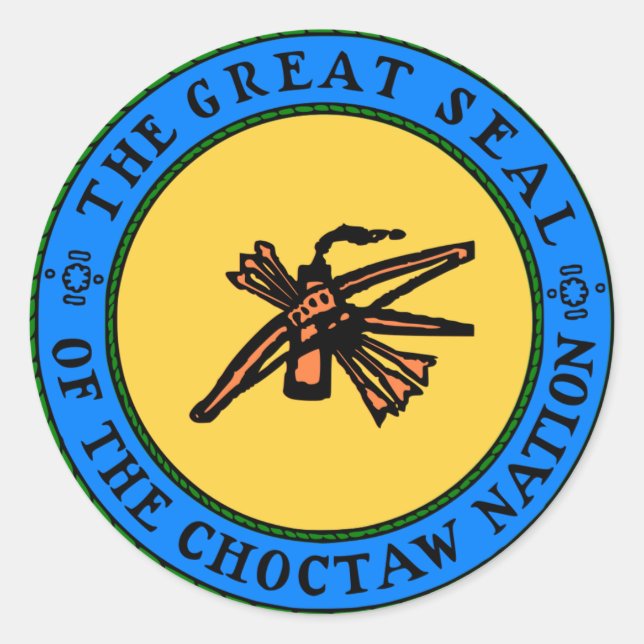 Pegatina Redonda Choctaw Seal (Anverso)