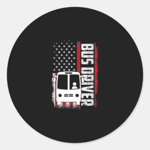 Pegatina Redonda chofer de autobús citas graciosas de la bandera es