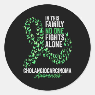 Pegatina Redonda Cholangiocarcinoma Sensibilización Mes Mariposas G