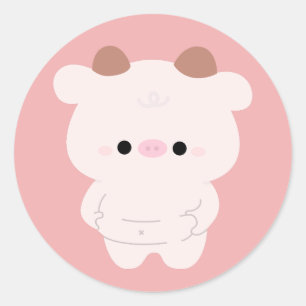 Pegatina Redonda Chonky Cow