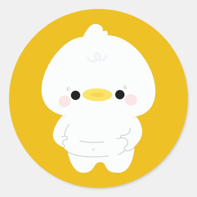 Pegatina Redonda Chonky Duck (Anverso)