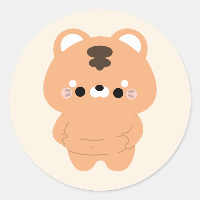Pegatina Redonda Chonky Tiger (Anverso)
