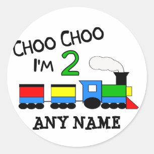 Pegatina Redonda ¡Choo Choo soy 2!  Con el TREN