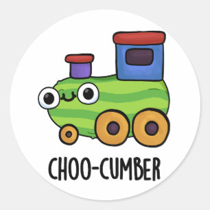 Pegatina Redonda Choo-cumber Funny Cucumber Pun