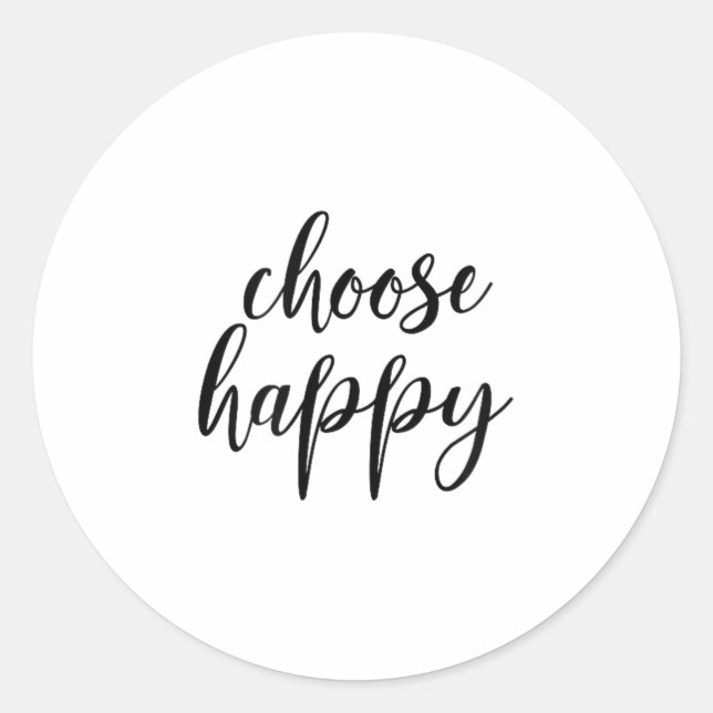 Pegatina Redonda Choose Happy - For Women &amp; Men, Motivational Q (Anverso)