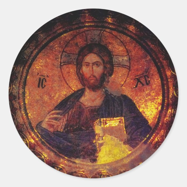 Pegatina Redonda Chora Christ (Anverso)