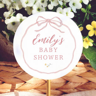 Pegatina Redonda Chorreada de flores silvestres para baby shower
