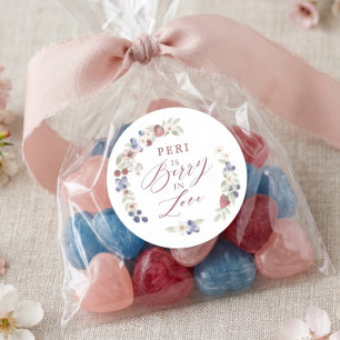 Pegatina Redonda Chorreada de Novia Berry Enamorada Frutas Silvestr