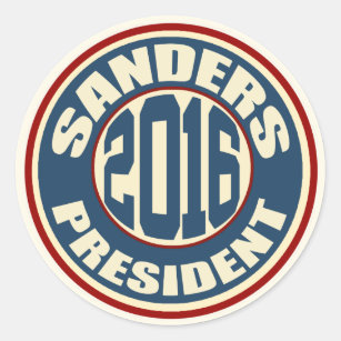Pegatina Redonda Chorreadoras de Bernie para el presidente en 2016