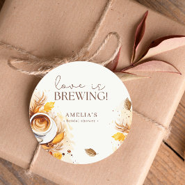 Pegatina Redonda Chorreo de Amor Café Floral Boho Despedida de Solt