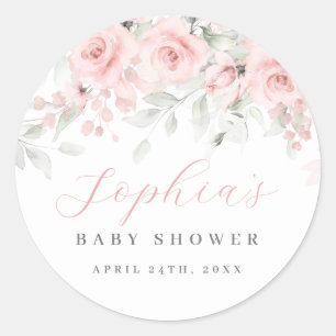 Pegatina Redonda Chorreo de Rubor Baby Shower