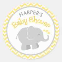 Chorro Amarillo Elefante Gris Baby Shower