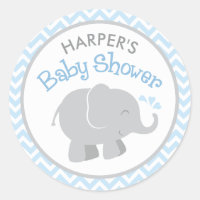 Chorro Azul Elefante Gris Baby Shower