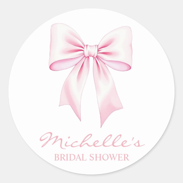 Pegatina Redonda Chorro de acuarela rosa Coquette Despedida de solt (Anverso)