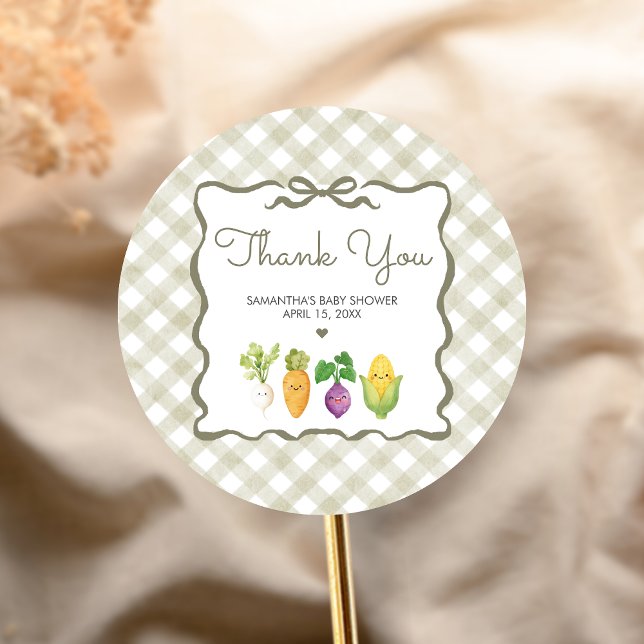 Pegatina Redonda Chorro de bebé crecido localmente (Locally Grown Baby Shower Sticker)