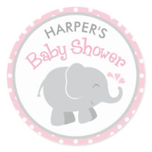 Chorro de Bebé Niña Elefante Rosa y Gris