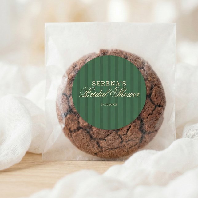 Pegatina Redonda Chorro de guion antiguo verde ducha de novia (Subido por el creador)