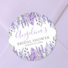 Pegatina Redonda Chorro de Novia Floral Púrpura