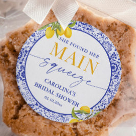 Pegatina Redonda Chorro Principal Italiano Ducha de Novia Limón