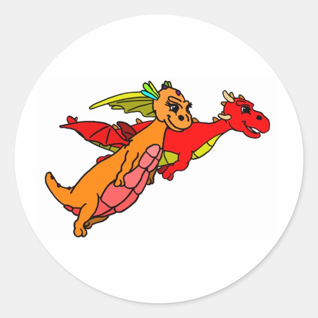 Pegatina Redonda Chortle and Flitter (Anverso)