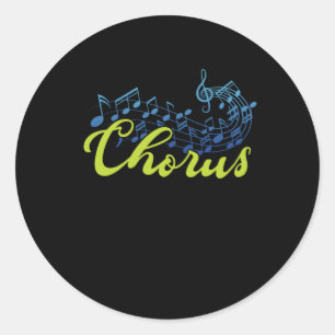 Pegatina Redonda Chorus Choir Notes Conductor Choral Music Gift