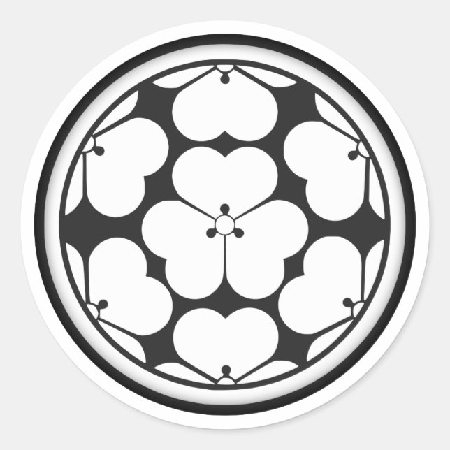 Pegatina Redonda Chosokabe Clan Kamon (Anverso)
