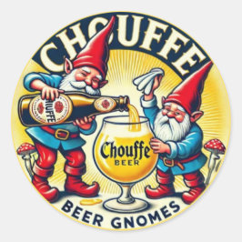 Pegatina Redonda Chouffe Beer Gnomes Theme Design