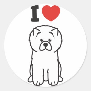 Pegatina Redonda Chow Chow Dog Personalizado
