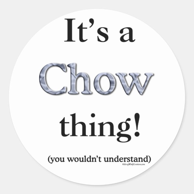 Pegatina Redonda Chow Chow Thing (Anverso)