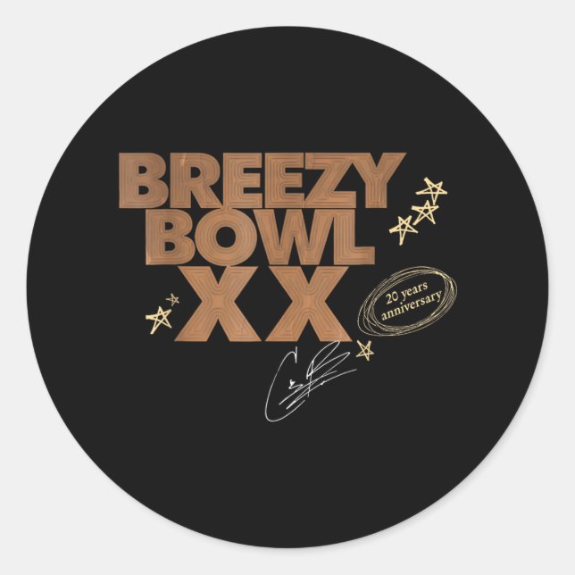 Pegatina Redonda Chris Breezy Xx 2025 (Anverso)