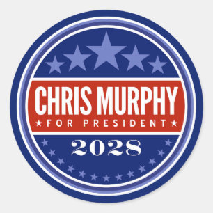 Pegatina Redonda Chris Murphy Presidente 2028
