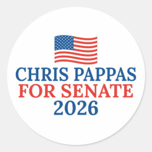 Pegatina Redonda Chris Pappas para Senado Elección 2026