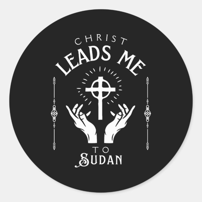 Pegatina Redonda Christ Leads Me To Sudan  (Anverso)