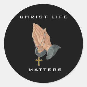 Pegatina Redonda Christ Life S - Un diseño poderoso inspirado en la