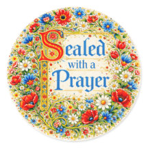 Christian Floral Prayer Religious Seal 