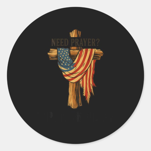 Pegatina Redonda Christian Jesus Tap Me On The Shoulder Cross Usa F (Anverso)