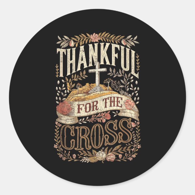 Pegatina Redonda Christian Thanksgiving Shirts And Co. Christian Th (Anverso)