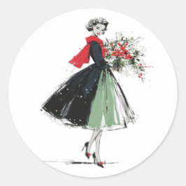 Pegatina Redonda Christmas