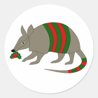 Pegatina Redonda Christmas Armadillo Stickers