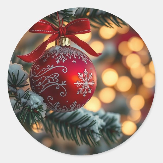 Pegatina Redonda Christmas art (Anverso)