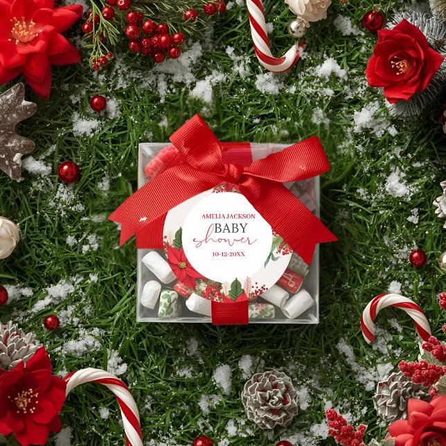 Pegatina Redonda Christmas baby shower festive   (Subido por el creador)