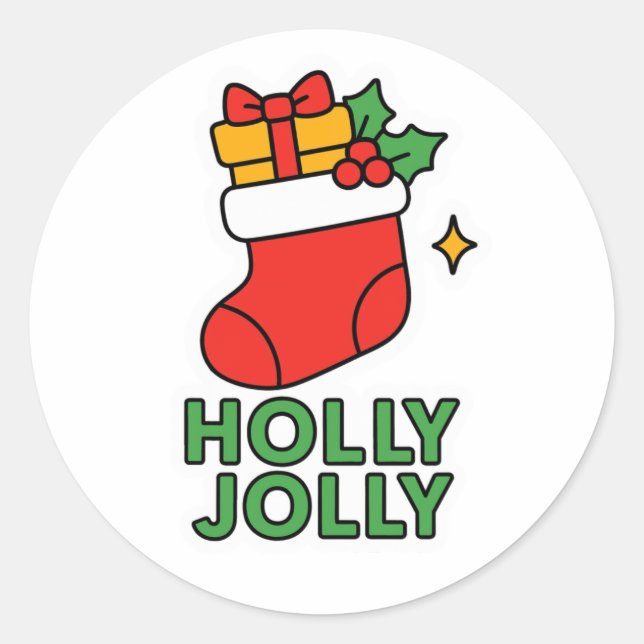 Pegatina Redonda Christmas boot (Anverso)