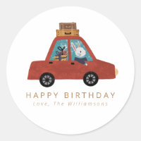 Christmas Car Travel Bunny Rabbit Personalized
