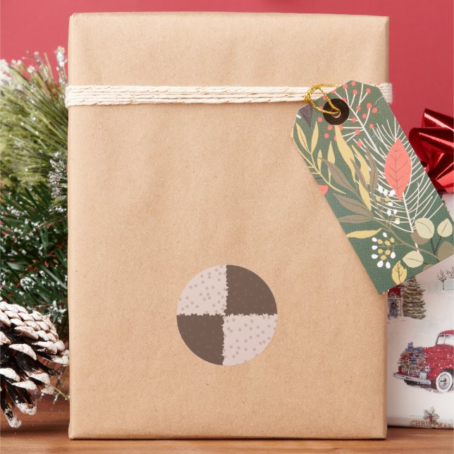 Pegatina Redonda Christmas Chess Cookies Pattern (Vacaciones)