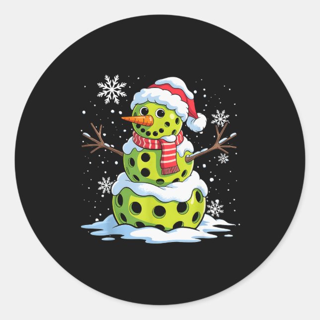 Pegatina Redonda Christmas Ckleball Snowman Christmas Women Men Kid (Anverso)