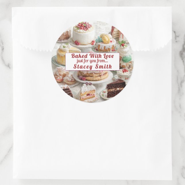 Pegatina Redonda Christmas Cookies Cakes Pies Treats (Bolso)