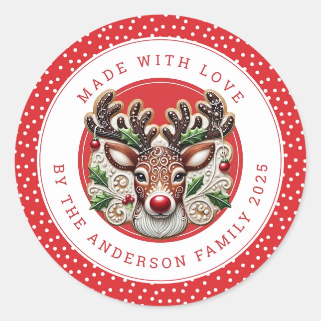 Pegatina Redonda Christmas Cookies Round Stickers (Anverso)